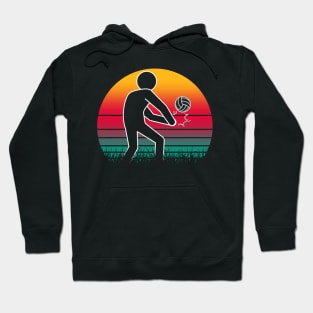 Travel back in time with beach volleyball - Retro Sunsets shirt featuring a player! Hoodie